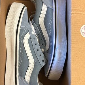 Kids Blue and White Vans 10.5